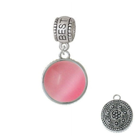Round - Imitation Cat's Eye - Pink - Best Friend Charm Bead