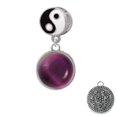 thumbnail image 1 of Round - Imitation Cat's Eye - Purple - Yin Yang Charm Bead, 1 of 1