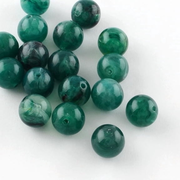 Round Imitation Gemstone Acrylic Beads Teal 12mm Hole: 2mm about 520pcs/500g