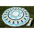 thumbnail image 1 of Round Indian Mandala Beach Towels Blanket Yoga Picnic Mat Thick Terry Cotton with Fringe Tassels, 1 of 12
