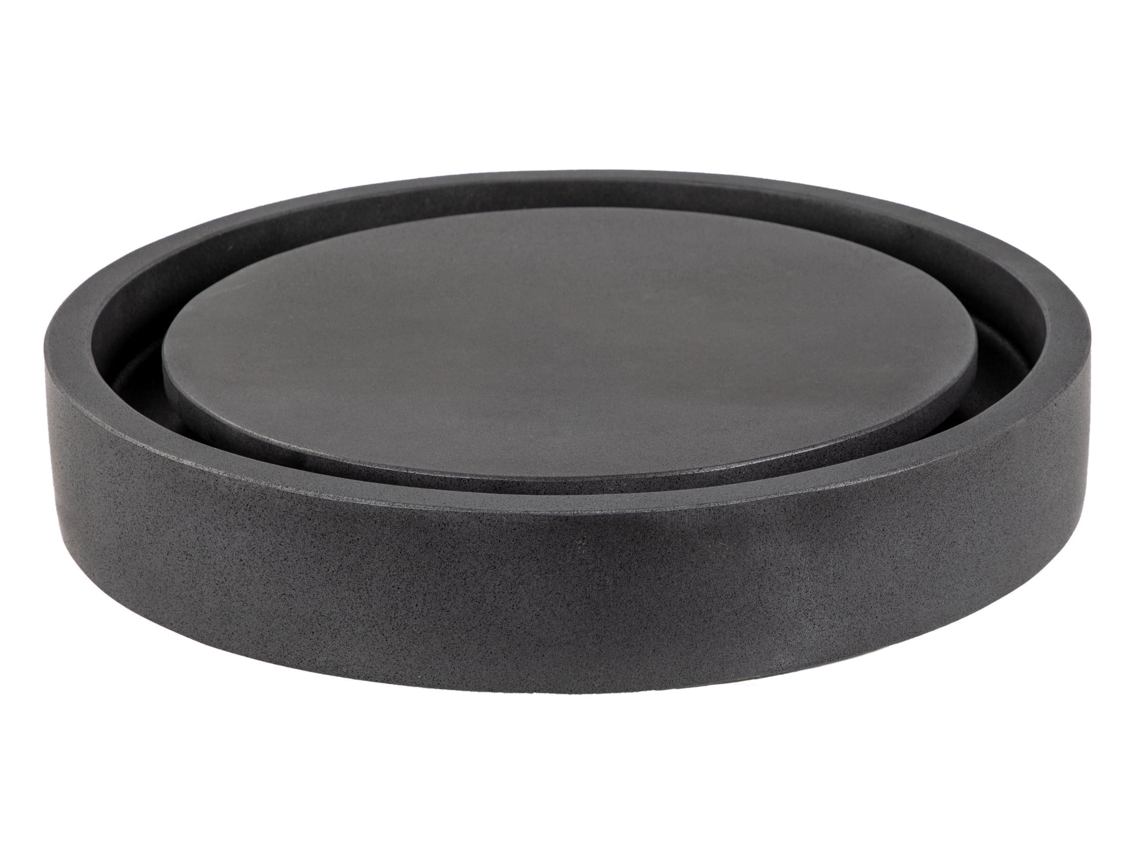18-Inch Black Lava Stone Round Infinity Pool Sink