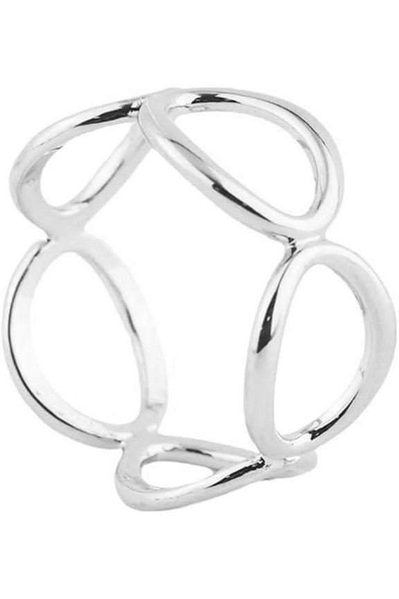 Round Infinity Silk Scarf Ring Brooch for Women Fashion Circle Chain Shawl Scarves Buckle Clip Brooches Band Rings Size 12 Dainty Dress Accessories Jewelry