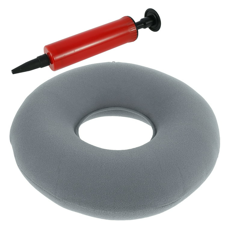Inflatable Donut Cushion Seat - Orthopaedic Pillow Seat for Coccyx, Haemorrhoids, Tailbone Pain, Prostate & Sores - for Home, Car, Office, Gray