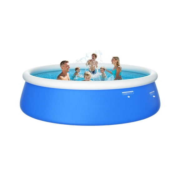 Round Inflatable Swimming Pool, Inflatable Top Ring Pool for Adults and Kids, Above Ground Quick Set Pool for Backyard, Puncture-Resistant PVC Outdoor Summer Pool 1018 Gallon Capacity, 10ft x 30