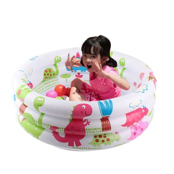 Round Inflatable Swimming Pool Portable Summer Water Play Pool Foldable Outdoor Backyard Garden Family Leisure Thickened Wear-Resistant Splash Pool for Summer Water Fun