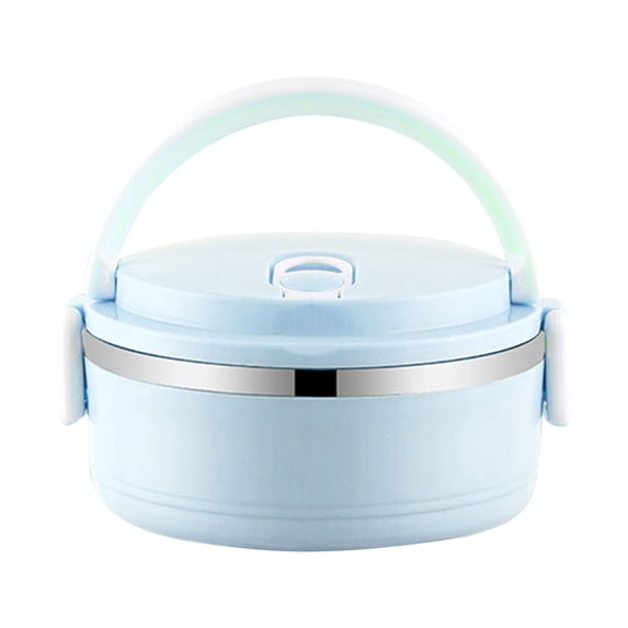 Round Insulated Lunch Box Stainless Steel Bento Container, Thermal Food Storage Box for Office Professionals and Outdoor Dining