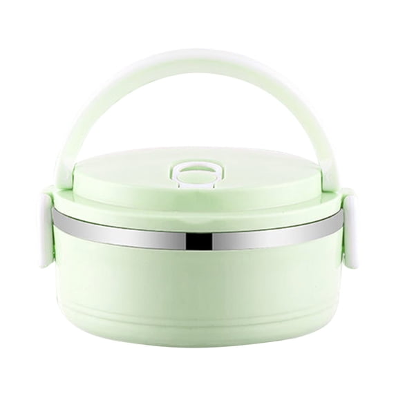 Round Insulated Lunch Box Stainless Steel Bento Container, Thermal Food Storage Box for Office Professionals and Outdoor Dining