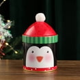 thumbnail image 1 of Round Iron Snack Storage Jar with Festive Holiday Patterns for Candy Cookies and Treats Kitchen Organization Decorative Container, 1 of 6