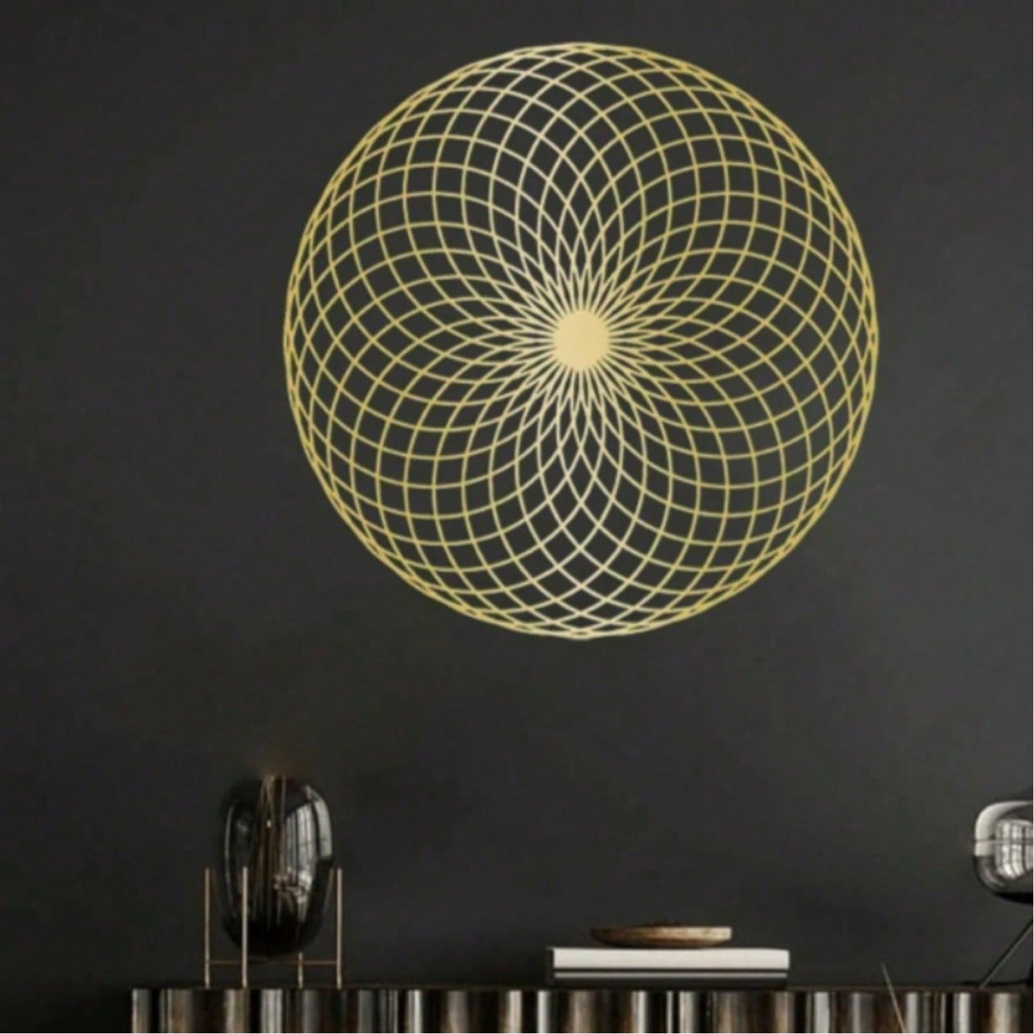 Round Iron Spiral Geometric Wall Art Luxury Metal 3D Wall Decor Modern ...