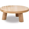 thumbnail image 1 of Round Japanese Style Small Wood Coffee Table Tea Table Simple Bay Windows Low Table Small Round Tatami Floor Bed Table Kang Table, 1 of 5