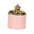 thumbnail image 1 of Round Jewelry Box Candy Dish Ceramics Jewelry Display Holder Canister Trinket Storage Tank for Home Necklace Party Decoration Accessories Pink, 1 of 9