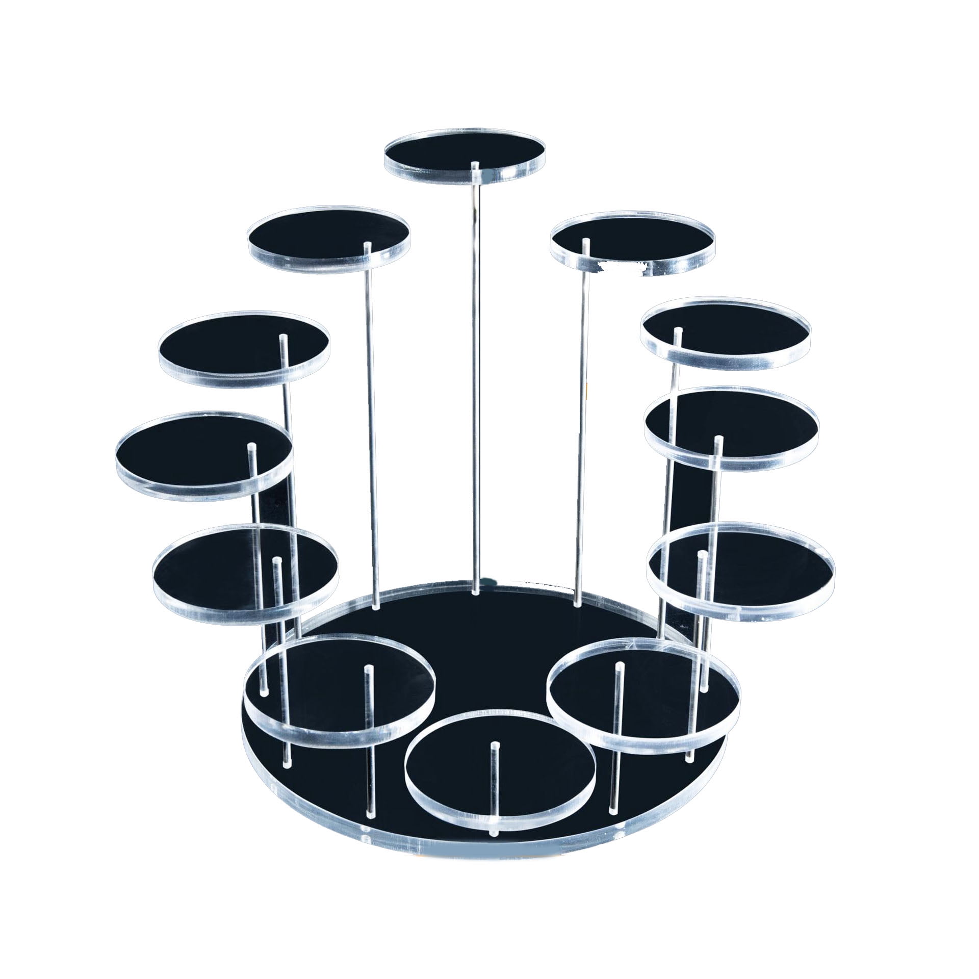 Round Jewelry Display Stand Multi Layer Ring Display Riser Stand Cake