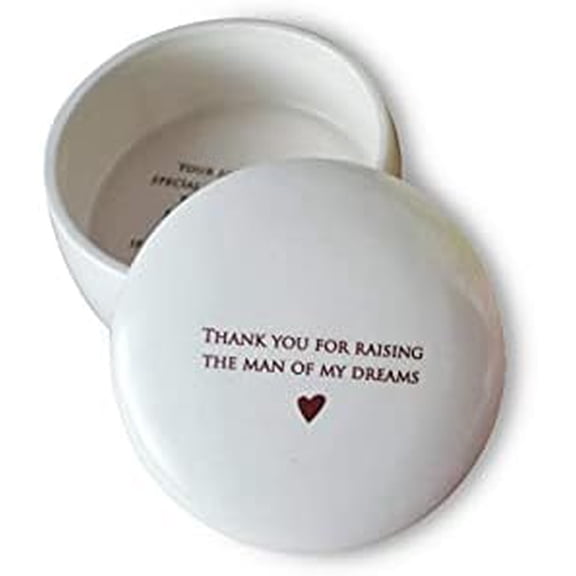 Round Keepsake Box, Mother of the Groom (Mother in Law) Gift, 'Thank you for Raising the Man of My Dreams$$Home Decor, Kitchen, & Other