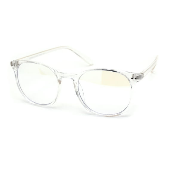 Round Keyhole Blue Light Blocking Computer Vision Protection Eye Glasses Clear