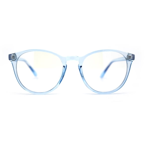 Round Keyhole Thin Plastic Horn Rim Blue Light Filtering Computer Glasses Blue