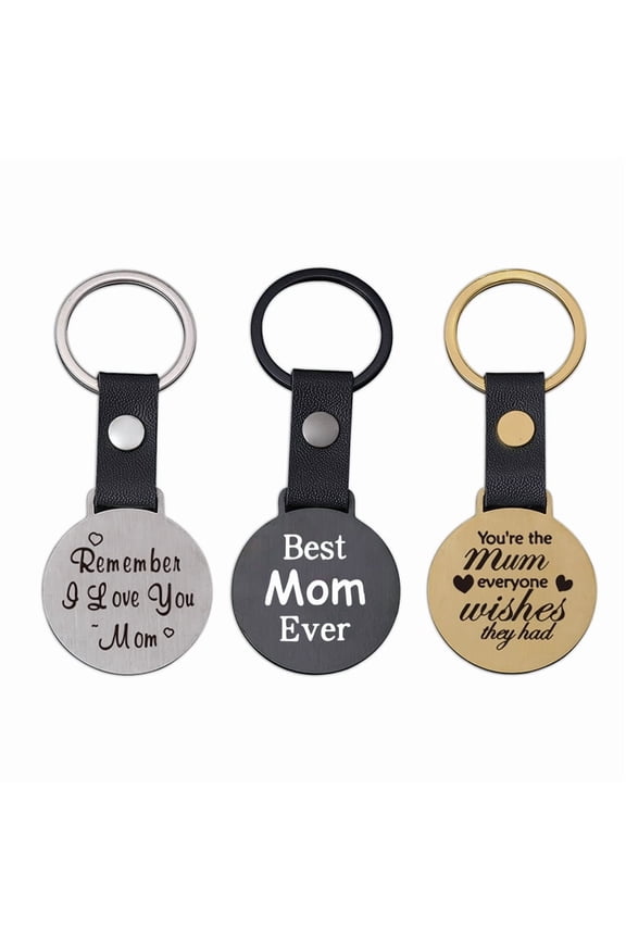 Round Keyring - In Stock Elderly Birthday Gift Lucky Inspirational Tag Holiday Present Metal Keyring