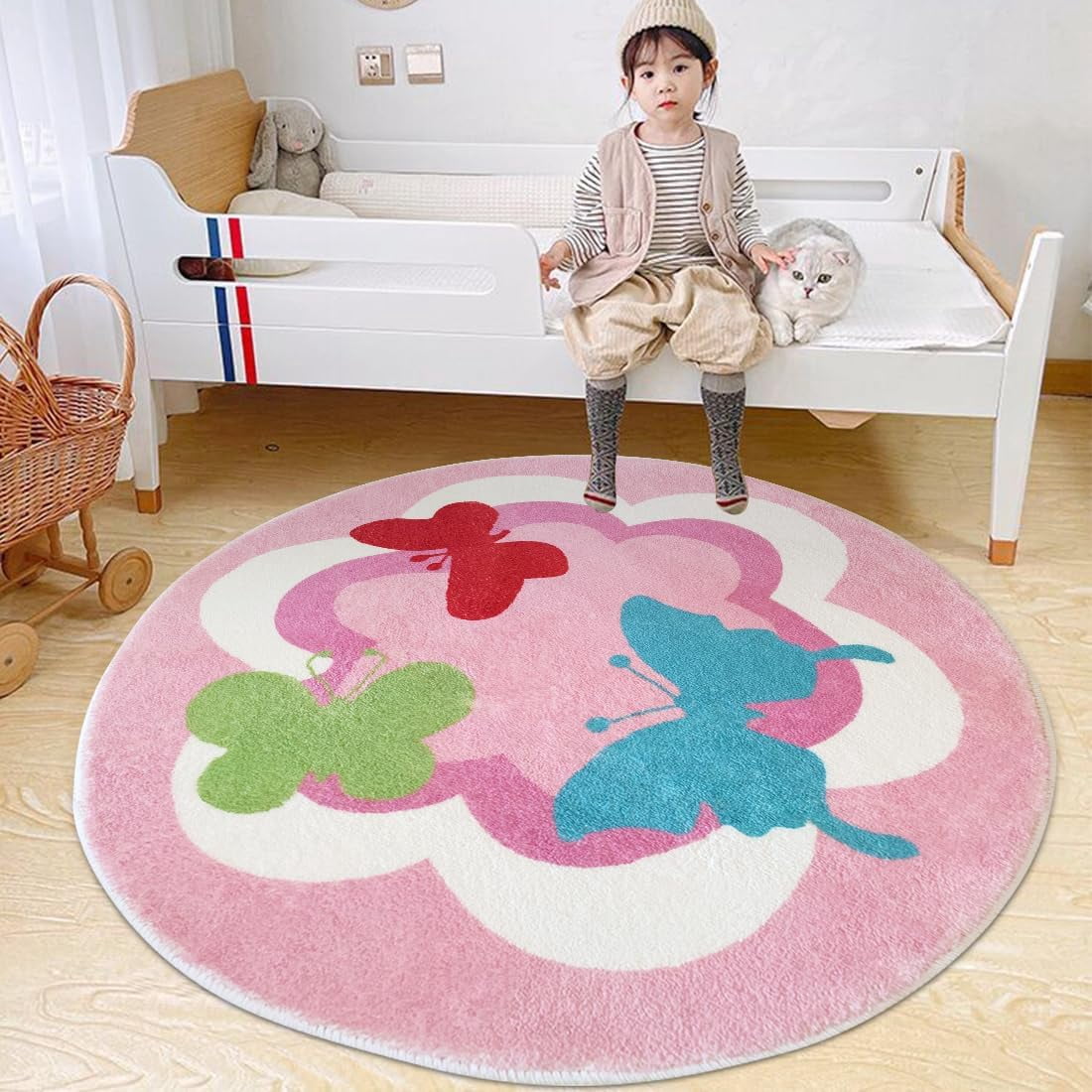 Round Kids Play Mat Baby Nursery Rug Round Educational Alphabet Soft ...