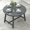 thumbnail image 1 of Round Kitchen Table, Round Extendable Dining Table, Wood Dining Table Round, Dinner Table, Gray, 1 of 9