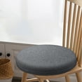 thumbnail image 1 of Round Knitted Seat Cushion 12"x12" - 1.2" Thick Foam Pad with Non-Slip Ties, Removable Cover for Patio/Office/Dining Chairs Dark Gray, 1 of 9