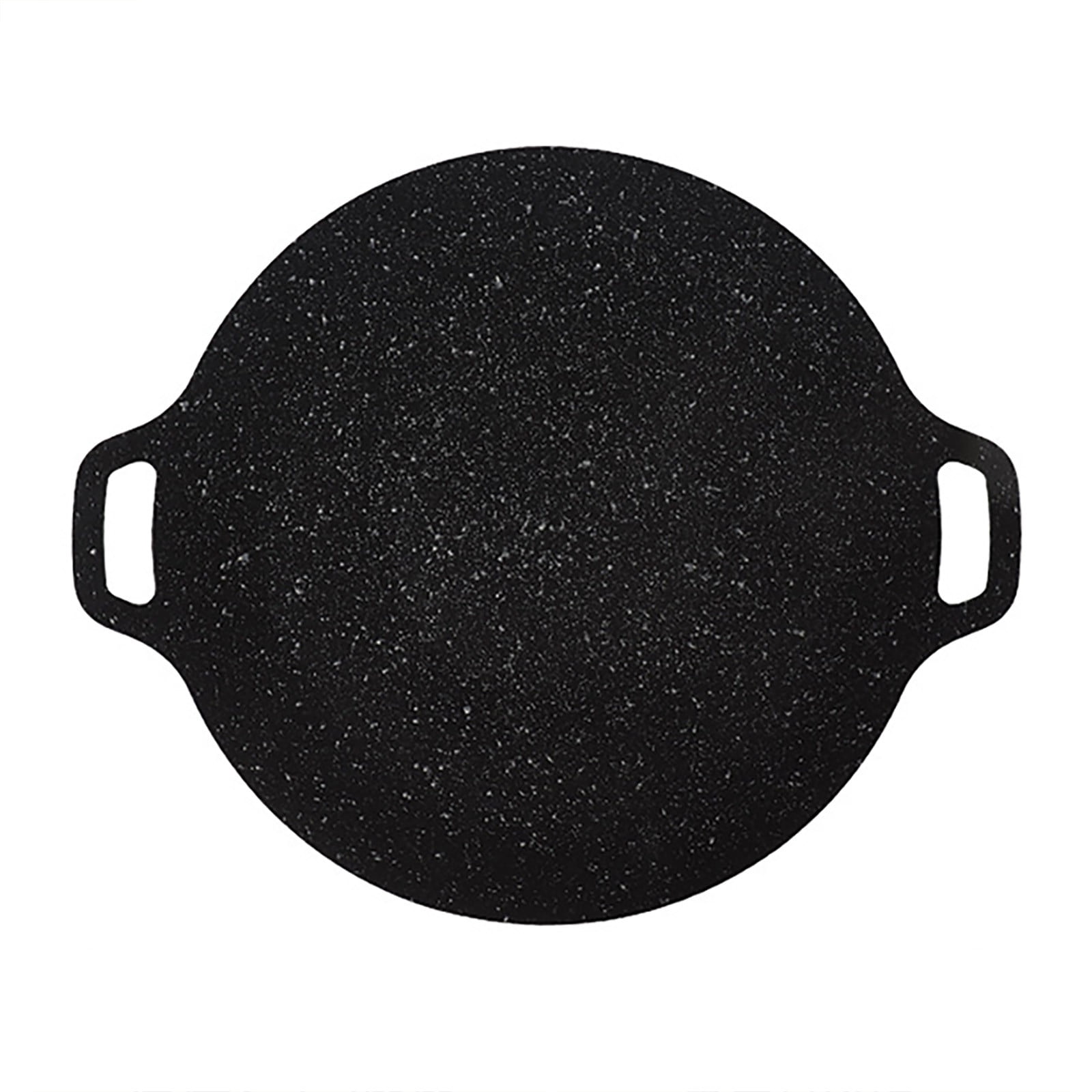 Round Korean BBQ Grill Pan, 11.8 Inch Non Stick Stovetop Griddle, 1 Count, Black Baking Tray For Camping Stove Induction Gas, Pork Belly Roasting, Outdoor Glamping Kitchenware, Portable Iron