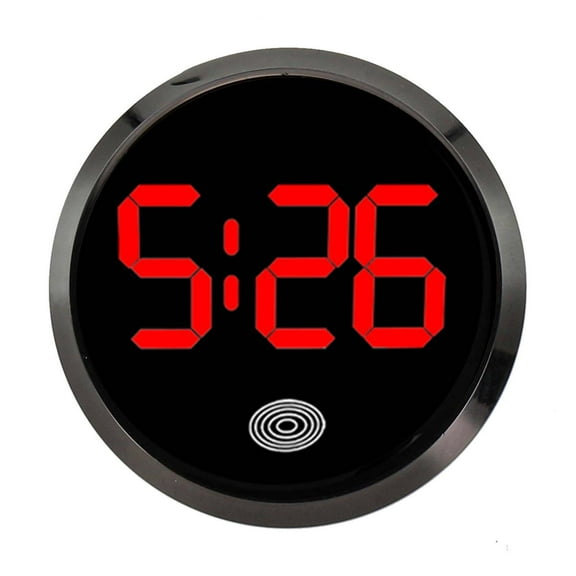Round LED Car Clock Luminous Automobiles Internal Stick-On Mini Digital Clocks Auto Noctilucent Ornament