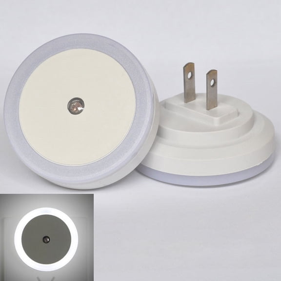Round LED Night Light Lamp Smart Sensor Dusk to Dawn Sensor Daylight White 0.5W 110V-240V Plug-in LED Sensor Control Night Light