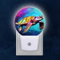 thumbnail image 1 of Round LED Night Lights Lamp with Dusk to Dawn Sensor, Colorful Geometric Styled SeTurtle Night Light Plug Into Wall for Kids Room, Bedroom, Bathroom, Kitchen, Hallway, 1 of 4