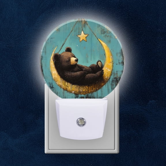 Round LED Night Lights Lamp with Dusk to Dawn Sensor, Dolphin In Dreamy, Sun And Water Filled Artistic Fantasy Night Light Plug Into Wall for Kids Room, Bedroom, Bathroom, Kitchen, Hallway