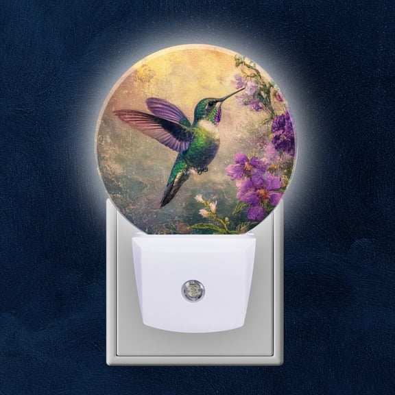 Round LED Night Lights Lamp with Dusk to Dawn Sensor, Rose'S Beauty In Mosaic Of Bold, Contrasting Tones Night Light Plug Into Wall for Kids Room, Bedroom, Bathroom, Kitchen, Hallway