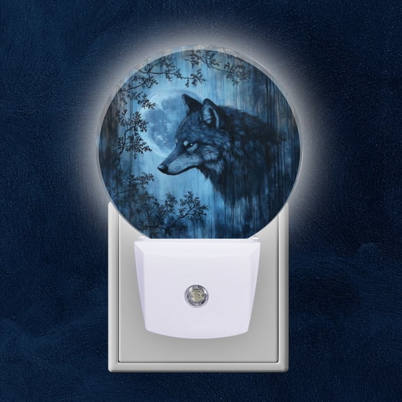 Round LED Night Lights Lamp with Dusk to Dawn Sensor, Stars Dancing In The Night'S Embrace Night Light Plug Into Wall for Kids Room, Bedroom, Bathroom, Kitchen, Hallway