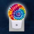 thumbnail image 1 of Round LED Night Lights Lamp with Dusk to Dawn Sensor, Tie-Dye With Colorful Swirls Night Light Plug Into Wall for Kids Room, Bedroom, Bathroom, Kitchen, Hallway, 1 of 4
