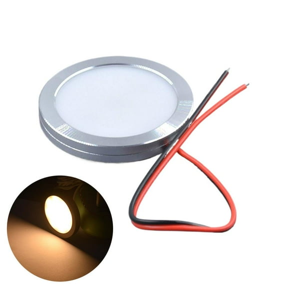 Round LED RV Porch Light White 12 V Scare Light Outdoor New Q7