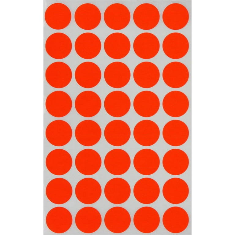 Round Labels Colored Dot Stickers 19mm 3/4 inch in Neon Red - 1000 Pack by Royal  Green 