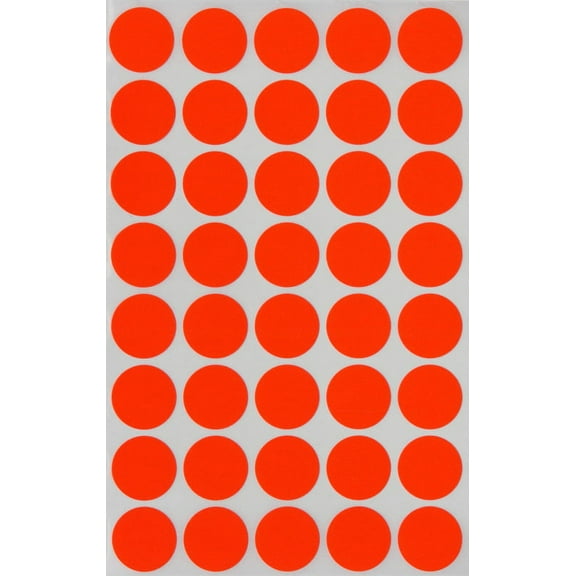 Round Labels Colored Dot Stickers 19mm 3/4 inch in Neon Red - 1000 Pack by Royal Green