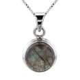 thumbnail image 1 of Round Labradorite Pendant 925 Sterling Silver Necklace, 1 of 4