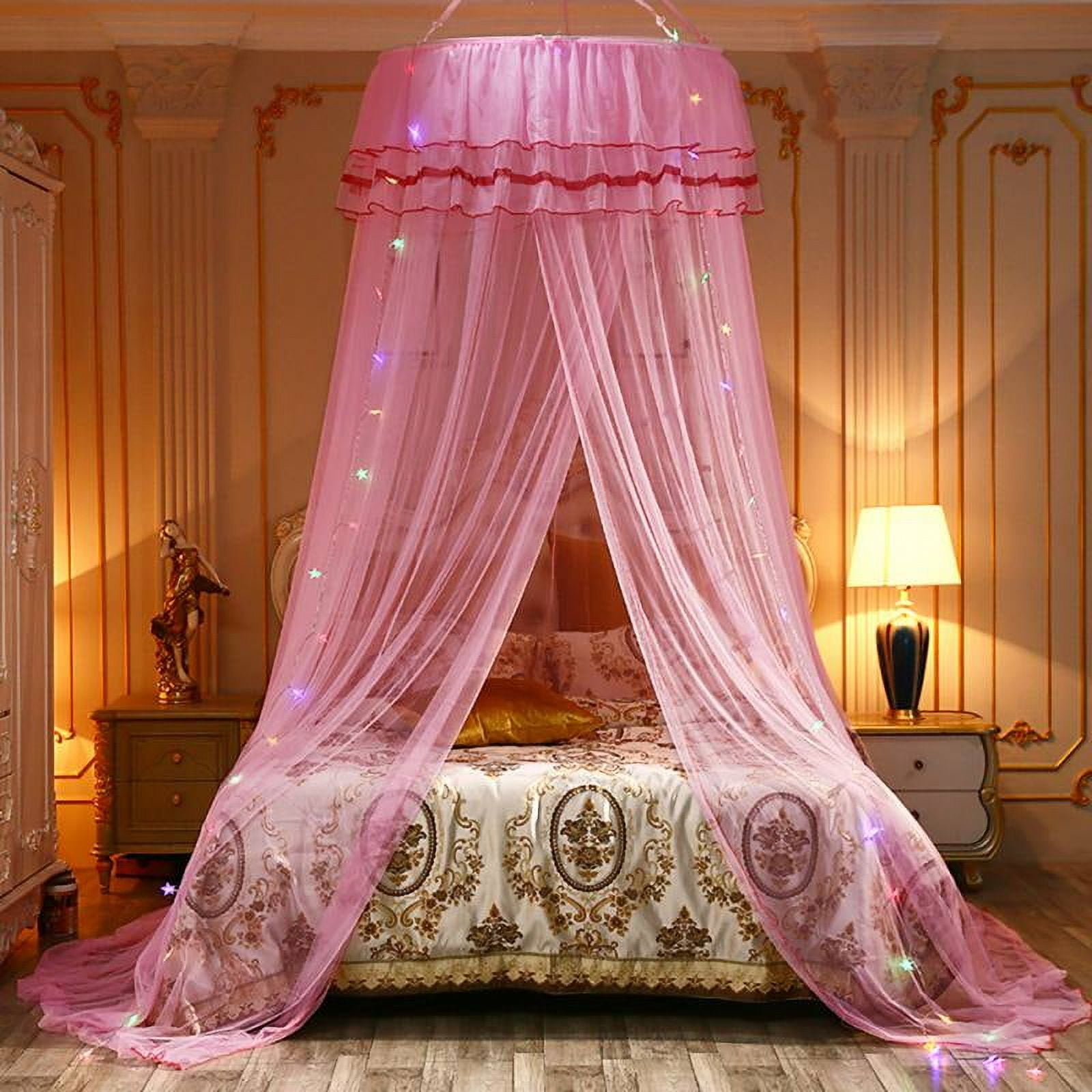 Round Lace Curtain Dome Bed Canopy Netting Princess Mosquito Net For Queen King Size Bed