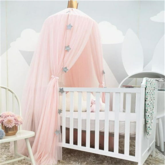 Round Lace Dome Children Mosquito Net Bed, Yarn Play Tent with Netting Curtains for Baby Boys Girls Games House Indoor Playroom Gift