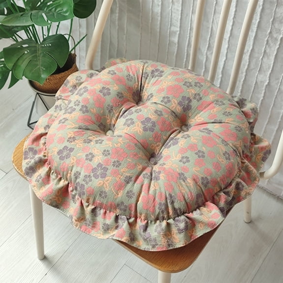 Round Lace Edge Floor Pillow with Cloud-Like Softness - Supportive Cushion for Sitting Reading and Relaxation - Breathable Comfortable Home Decor