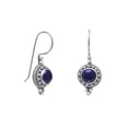 thumbnail image 1 of Round Lapis Bead/Rope Edge Earrings on French Wire, 1 of 2