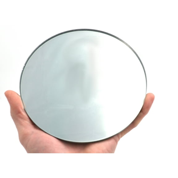 Round Large Convex Glass Mirror - 6" (150mm) Diameter - 150mm Focal Length - 5mm Thick Approx. - Eisco Labs