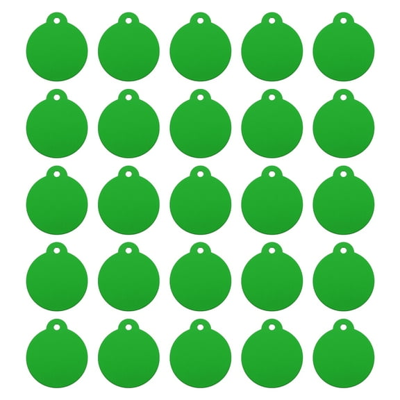 Round Laser Engraving Blanks Tags, Stamping Blank Tag Dog ID Tag, Green Blank Tag for Pet, Craft Tag, 25pcs