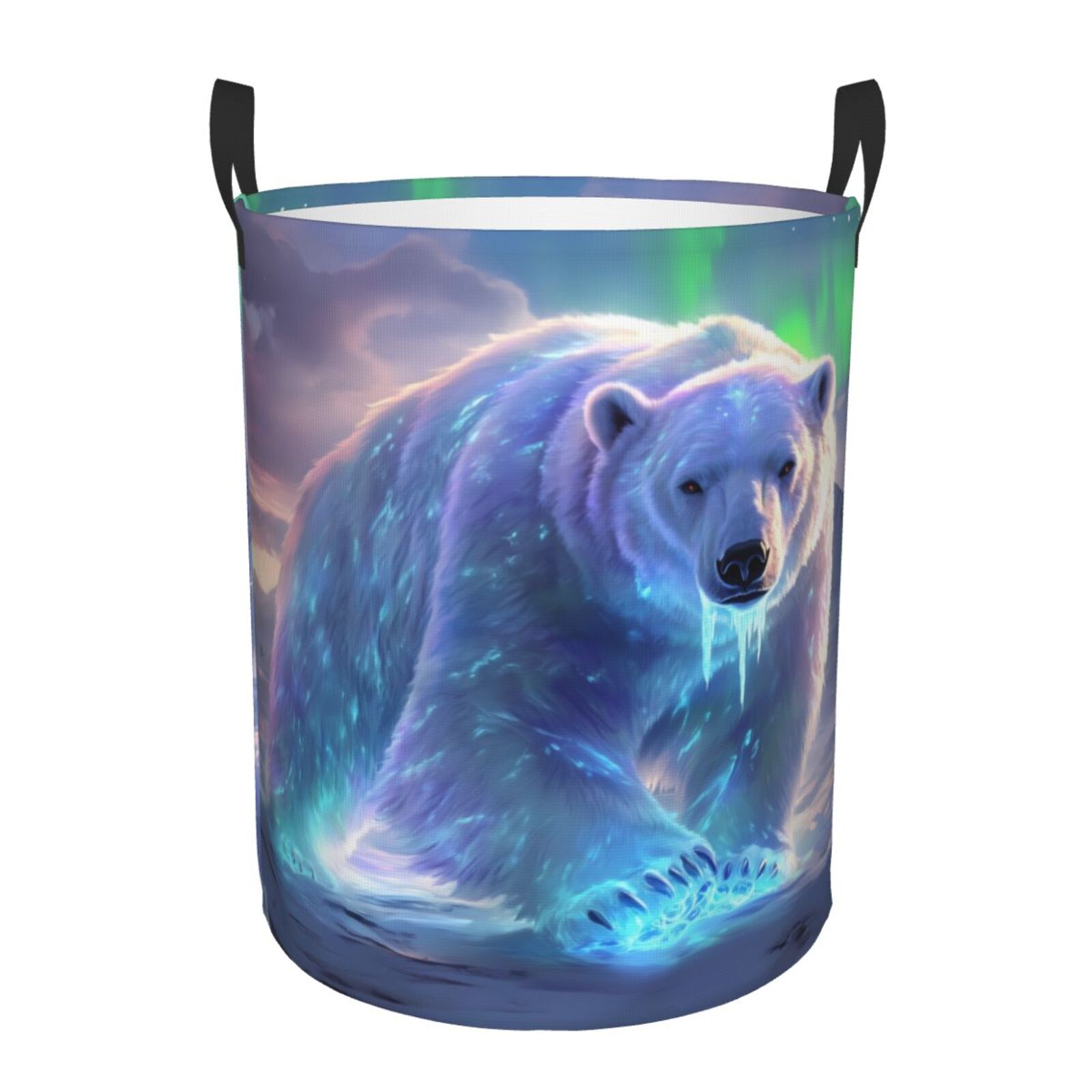 Winter Polar Bear Quilted Laundry Basket NCU0HNH520