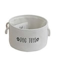 thumbnail image 1 of Round Laundry Basket Collapsible Canvas Storage Bin,Large Capacity Dirty Clothes Hamper with Handles,Waterproof PE Lining for Bedroom Bathroom,Multipurpose Organizer White, 1 of 8