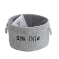 thumbnail image 1 of Round Laundry Basket Collapsible Canvas Storage Bin,Large Capacity Dirty Clothes Hamper with Handles,Waterproof PE Lining for Bedroom Bathroom,Multipurpose Organizer Gray, 1 of 8