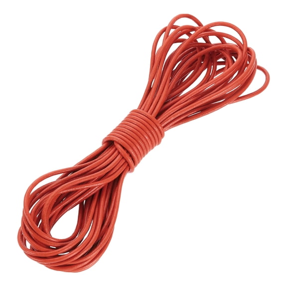 RoundLeatherCord,11Yard3 mmLeatherStringStripsLacingforDIYCraftsMakingBraceletPurseStrap,Watermelon Red
