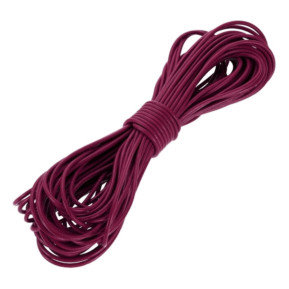 RoundLeatherCord,19.7Yard3 mmLeatherStringStripsLacingforDIYCraftsMakingBraceletPurseStrap,Rose Red