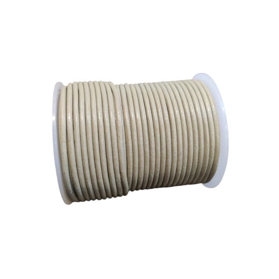 Hottmess Round Leather Cord Gray, 2mm, 25 Yards