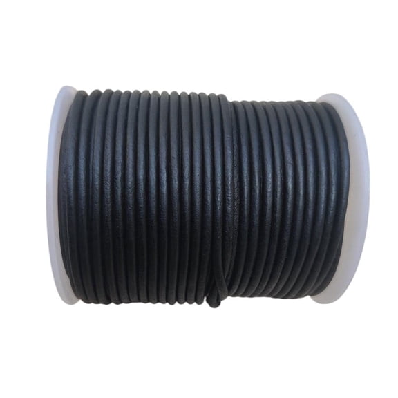 Hottmess Leather Cord Matte Black 2mm 25 Yards