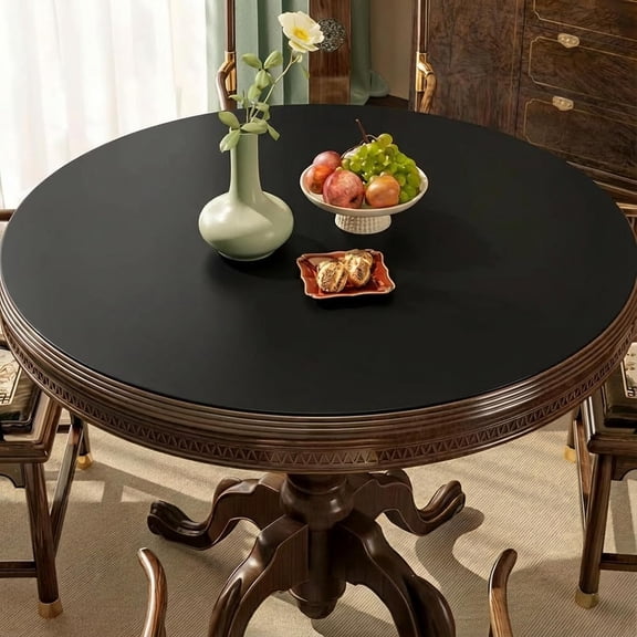 Round Leather Table Mat – Waterproof & Heat Resistant Table Pad, Non-Slip Table Protector for Dining Table, Coffee Table & Kitchen, Easy to Clean Round Table Cover for Home & Outdoor Use (40"*40")