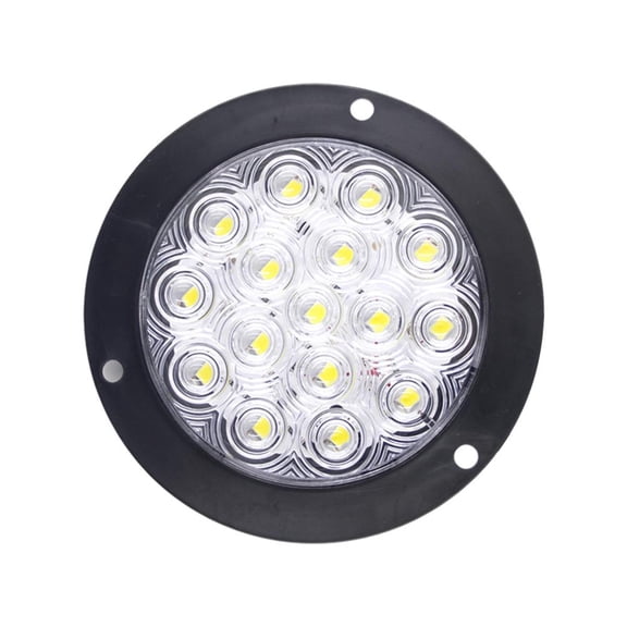 Round Led Trailer Tail Lights Red, 16 LED Led Stop Turn Brake Tail Lights Flush Mount for Trucks RV, 2 Wires Pigtails